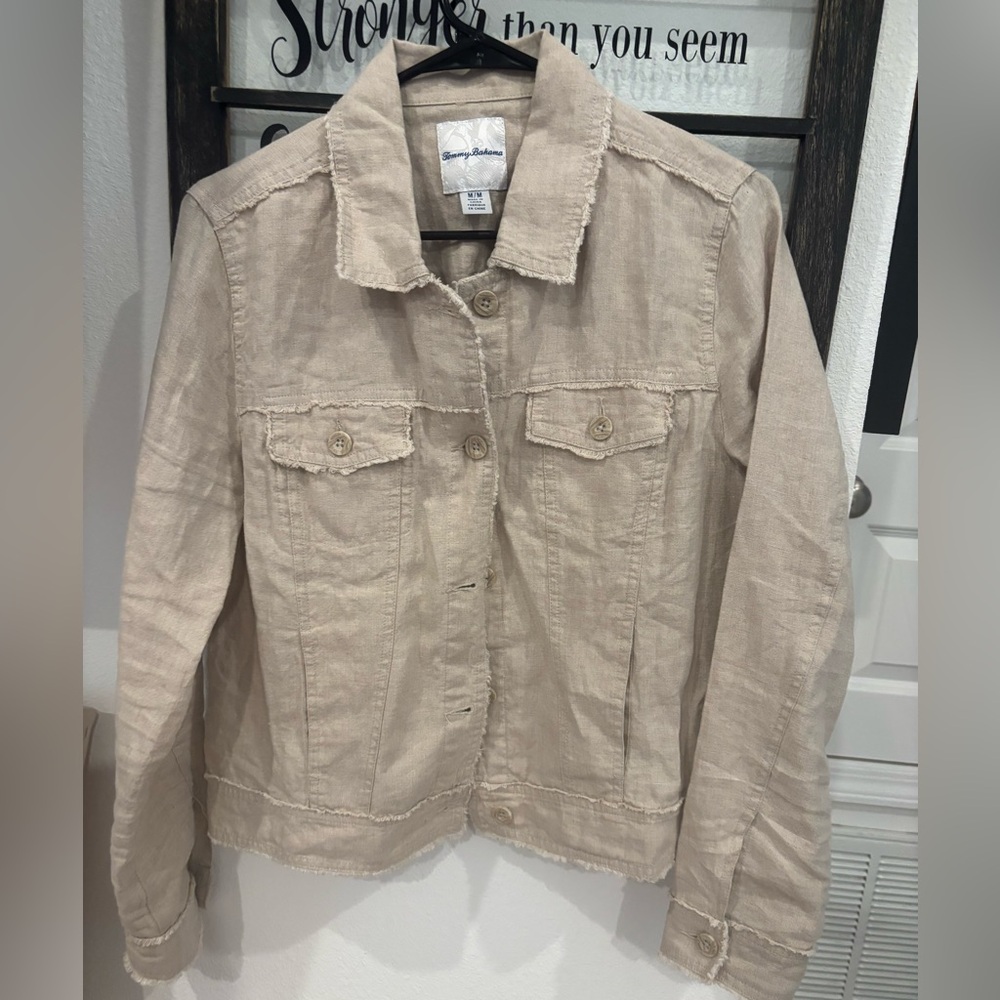 Tommy Bahama Light Tan Linen Jacket